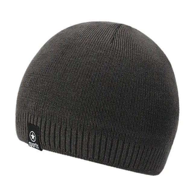 Knitted Winter Beanie Hats for Women Men with Velvet Inside - Black,Red,Dark Gray,Dark Blue