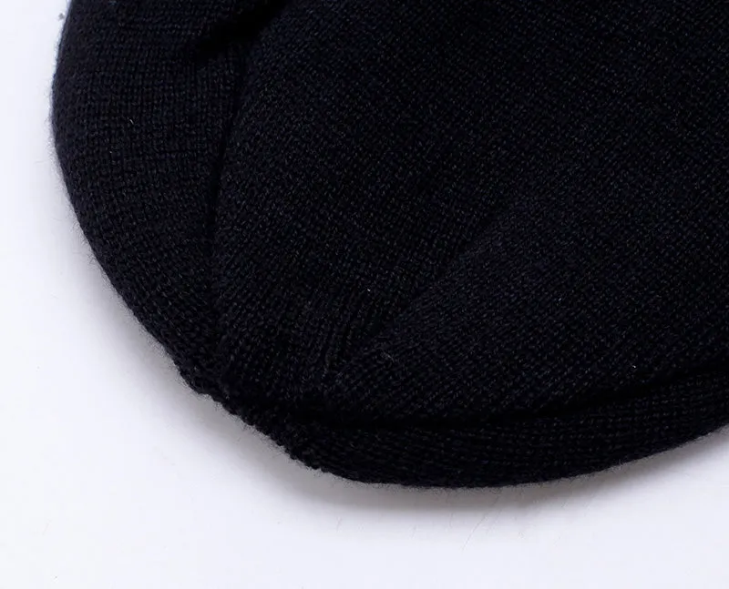 Knitted Winter Beanie Hats for Women Men with Velvet Inside - Black,Red,Dark Gray,Dark Blue