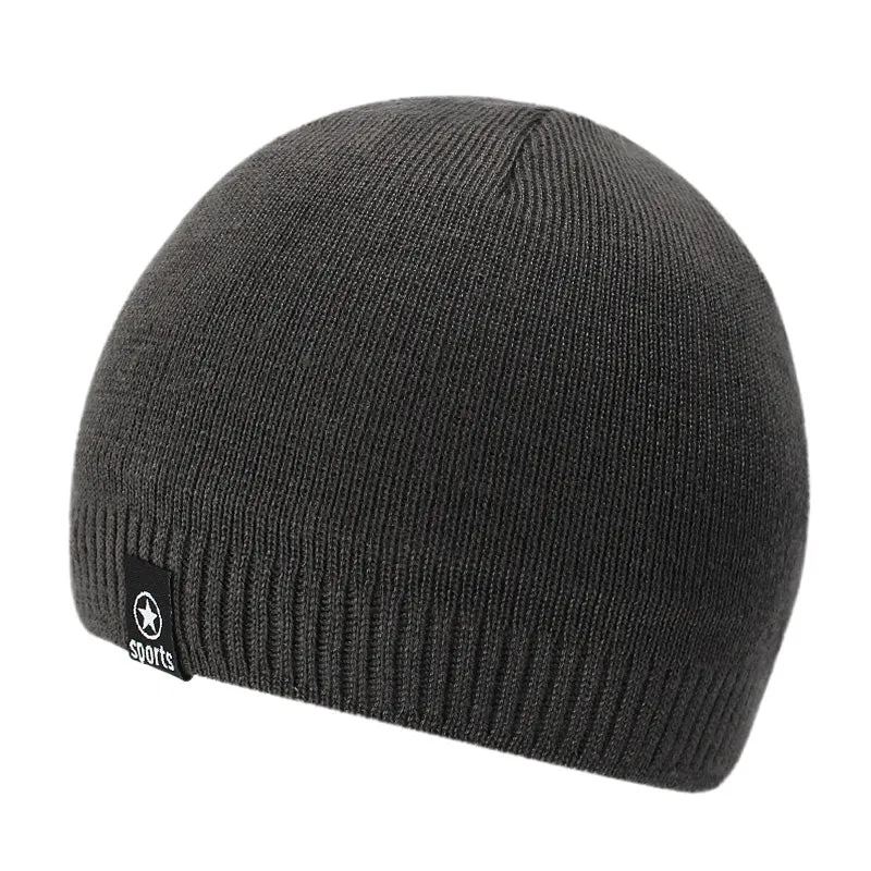 Knitted Winter Beanie Hats for Women Men with Velvet Inside - Black,Red,Dark Gray,Dark Blue
