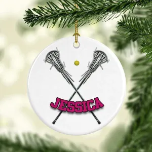 Lacrosse Personalized Ceramic Ornaments