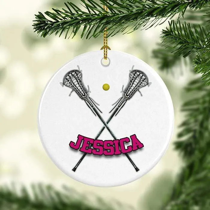 Lacrosse Personalized Ceramic Ornaments