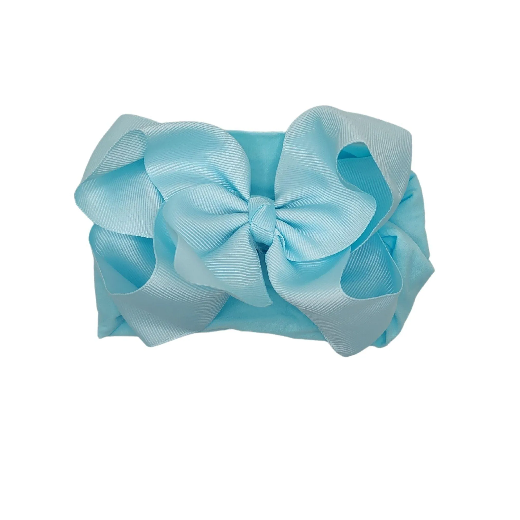 Light Blue Turban Bow Headband