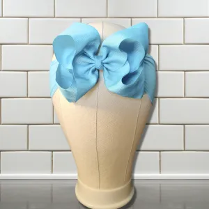 Light Blue Turban Bow Headband