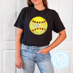 Living Life By The Seams Softball Tee