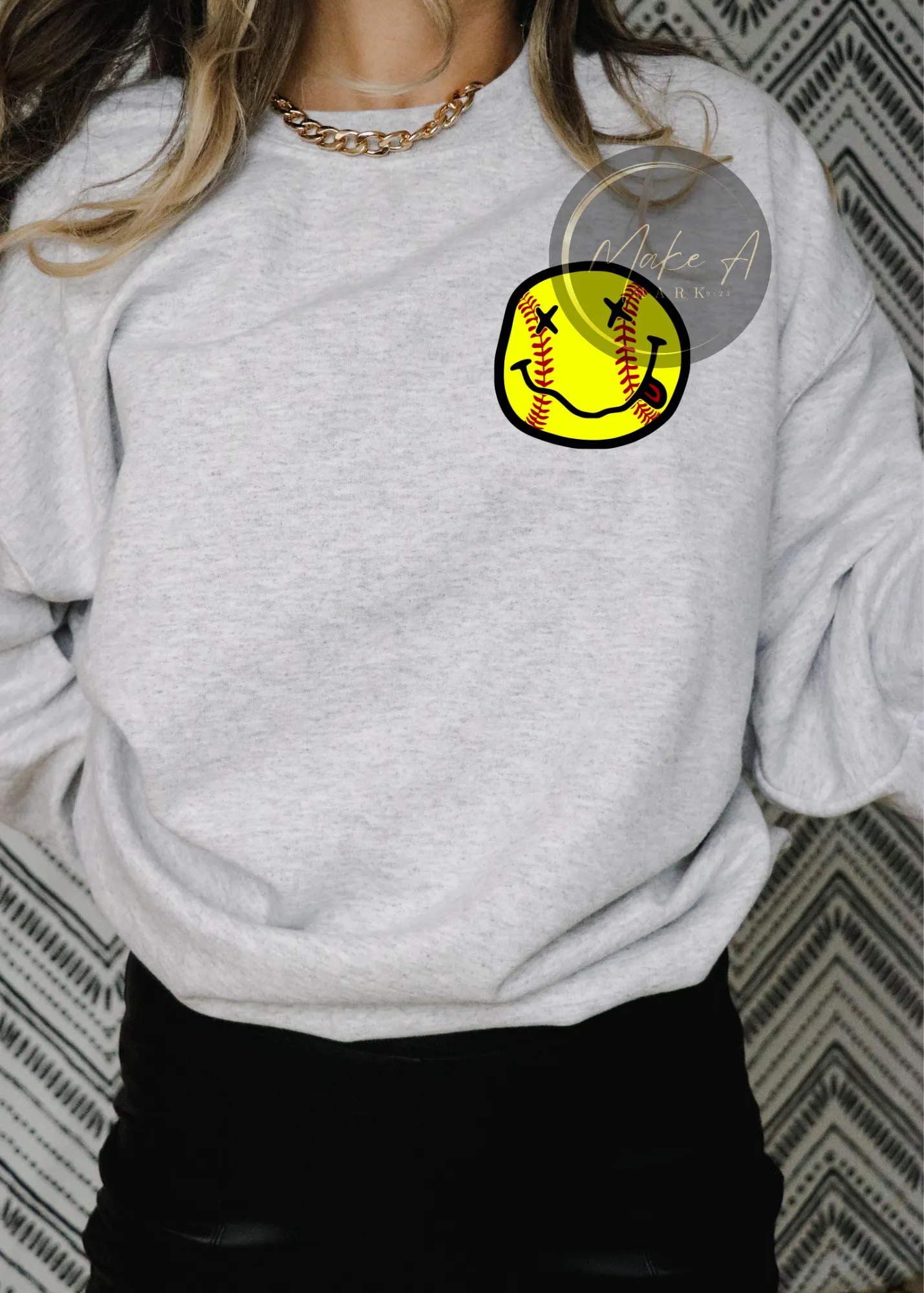 Loud mouth softball mom crewneck sweater