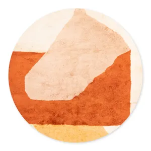 Luminescent Apricot Round - Luxury Shag Moroccan Rug