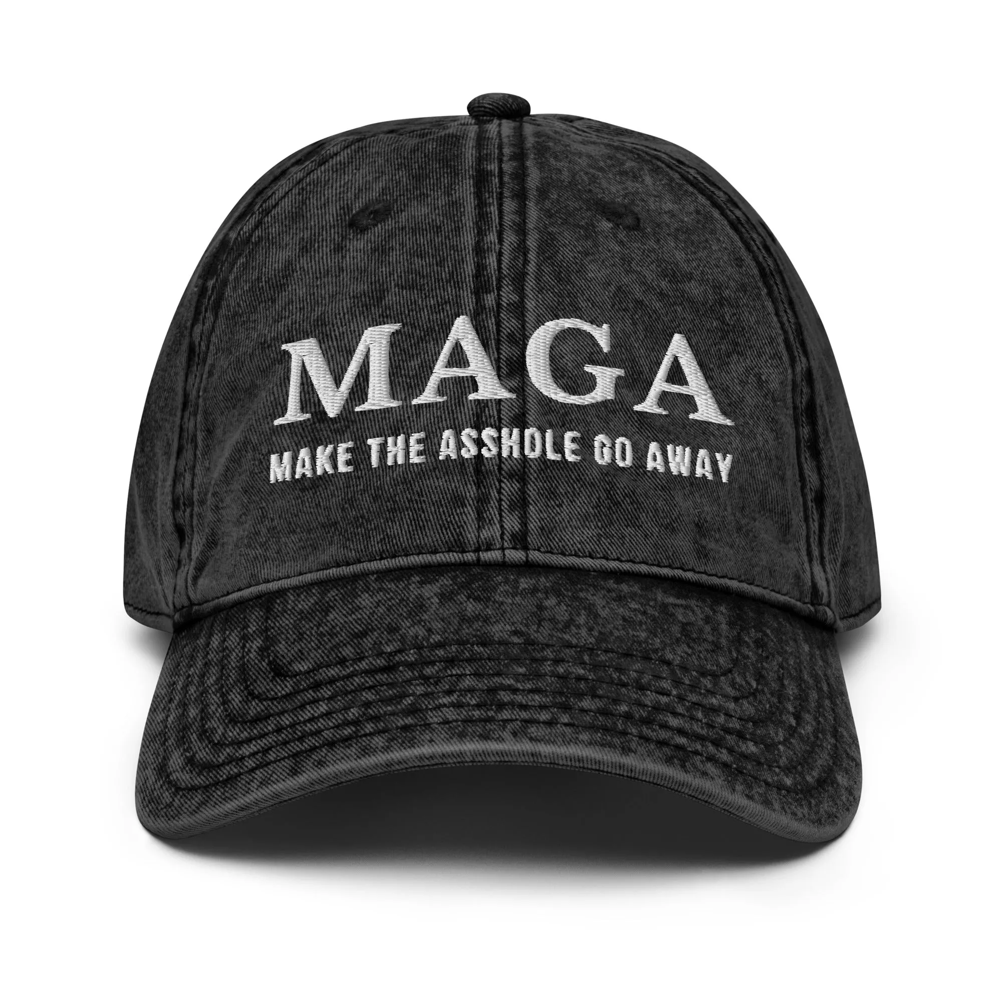 MAGA Make The Asshole Go Away Hat, Anti Trump Vintage Cotton Twill Cap