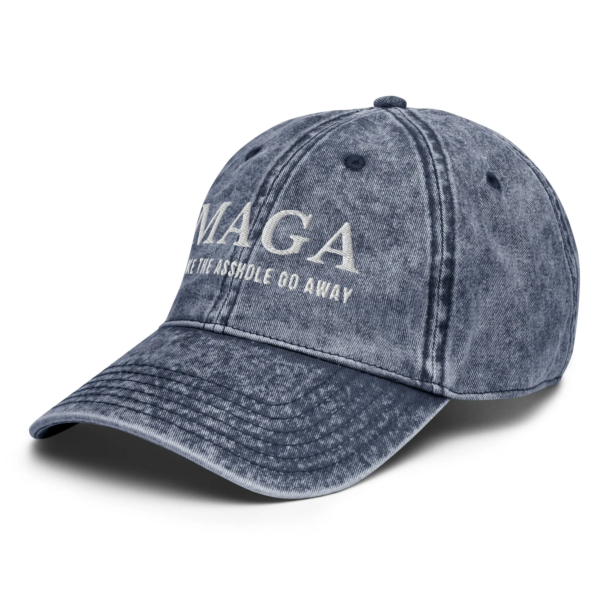 MAGA Make The Asshole Go Away Hat, Anti Trump Vintage Cotton Twill Cap