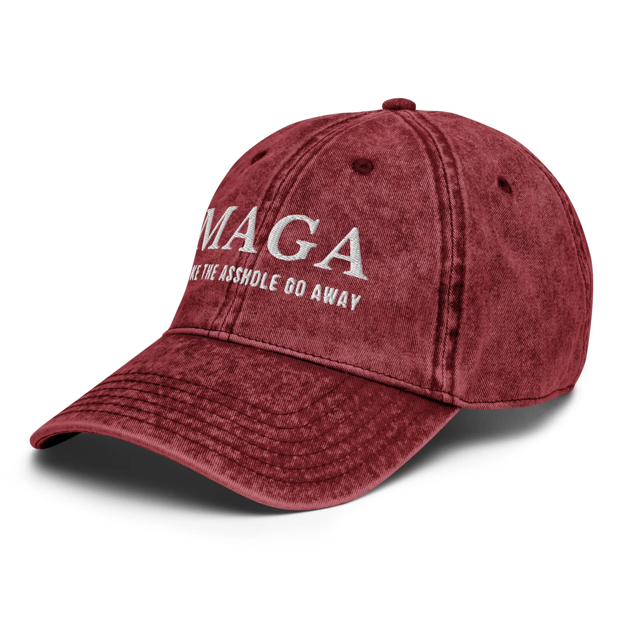 MAGA Make The Asshole Go Away Hat, Anti Trump Vintage Cotton Twill Cap