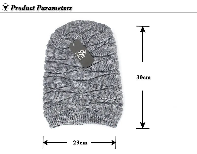 Men's Fashion Knitted Winter Beanies - Black,Grey,Khaki,Navy,Burgundy