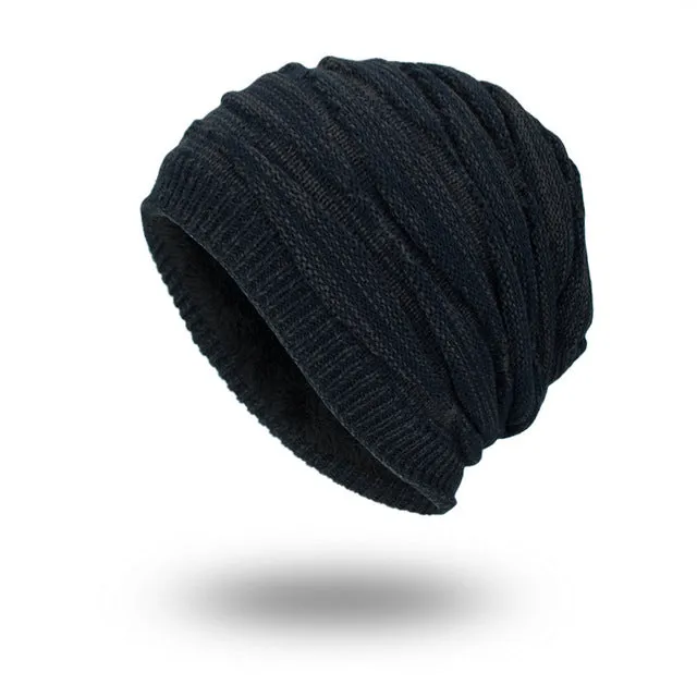 Men's Fashion Knitted Winter Beanies - Black,Grey,Khaki,Navy,Burgundy