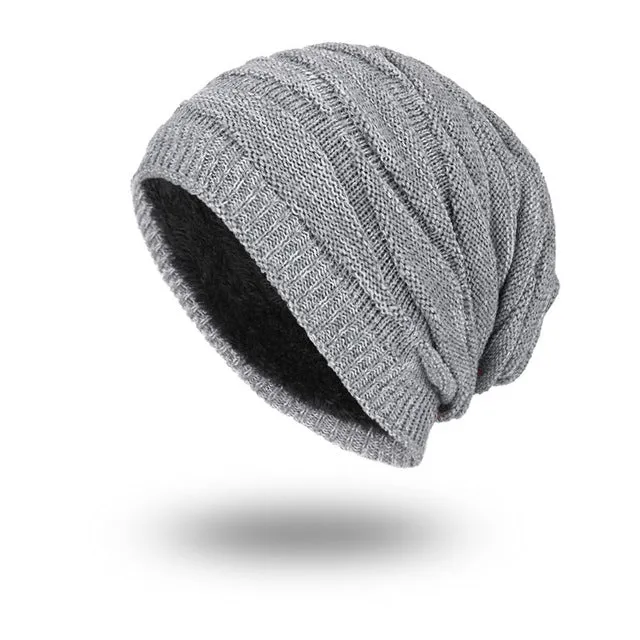 Men's Fashion Knitted Winter Beanies - Black,Grey,Khaki,Navy,Burgundy