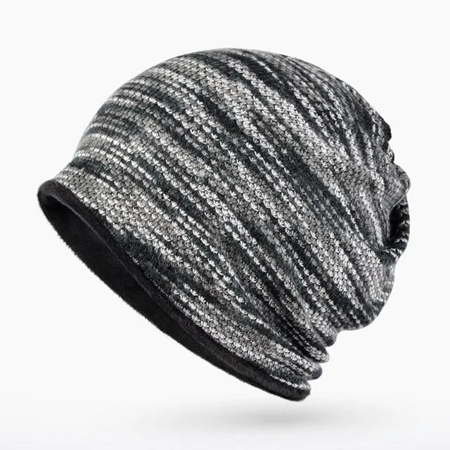 Men's Fashion Winter Beanies/Collar Scarf with Velvet Inside