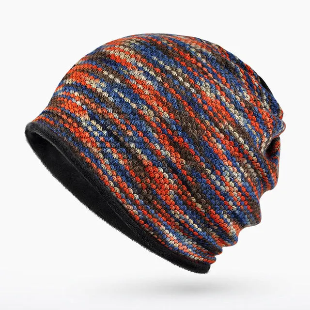 Men's Fashion Winter Beanies/Collar Scarf with Velvet Inside