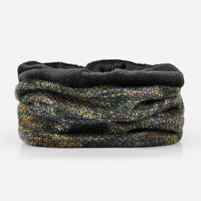 Men's Fashion Winter Beanies/Collar Scarf with Velvet Inside