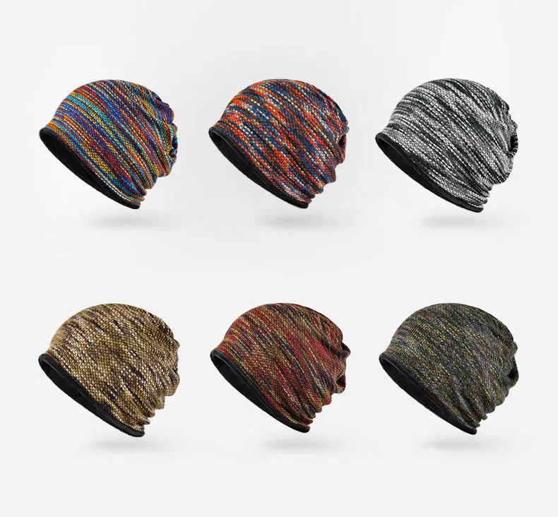 Men's Fashion Winter Beanies/Collar Scarf with Velvet Inside