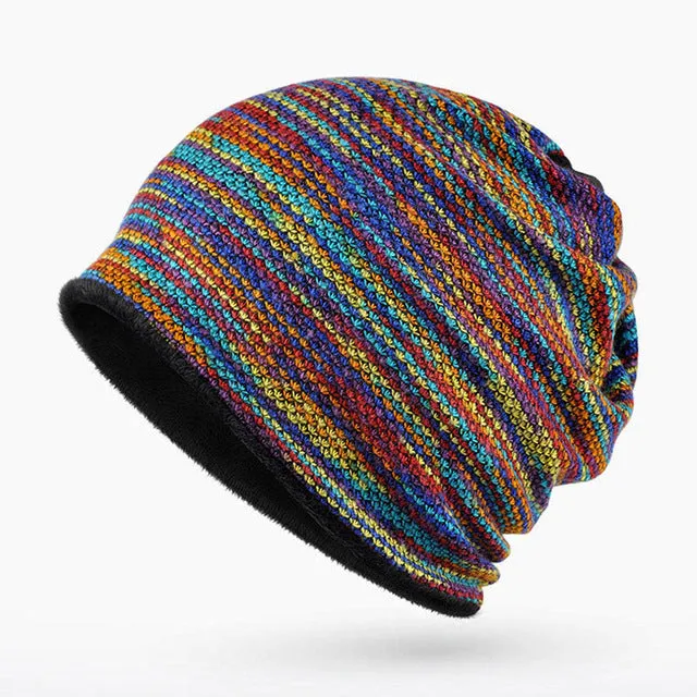 Men's Fashion Winter Beanies/Collar Scarf with Velvet Inside