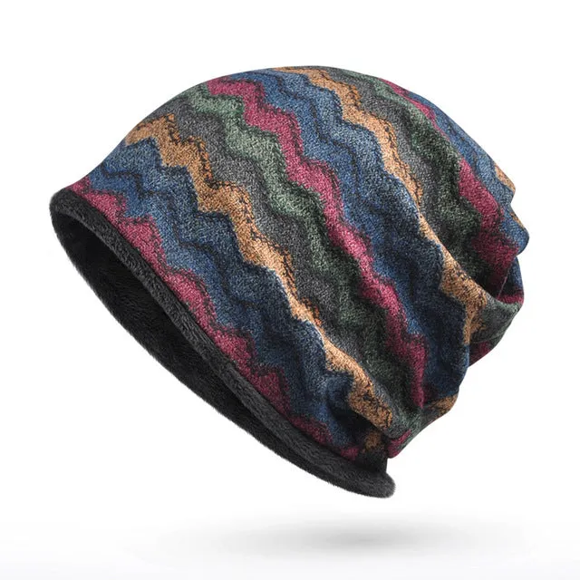 Men's winter Fashion Collar Scarf/Beanie with Velvet Inside - 3 Colors
