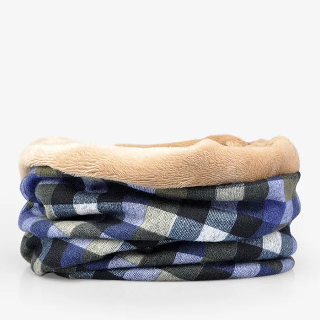 Men's Winter Fashion Multifunction Striped Collar Scarf/Beanie