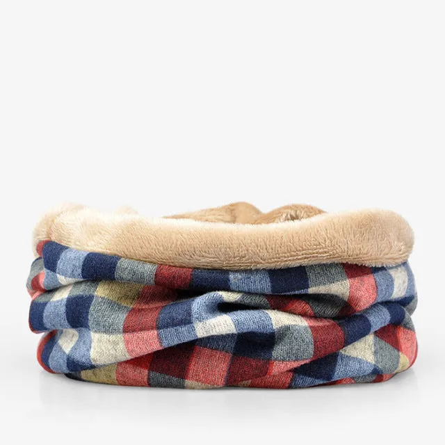 Men's Winter Fashion Multifunction Striped Collar Scarf/Beanie