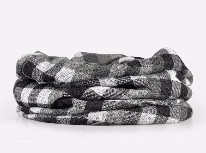 Men's Winter Fashion Multifunction Striped Collar Scarf/Beanie