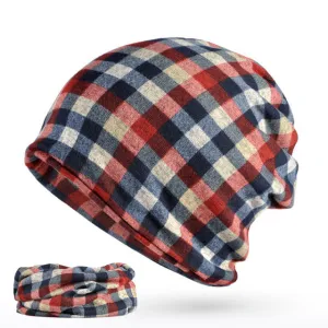 Men's Winter Fashion Multifunction Striped Collar Scarf/Beanie