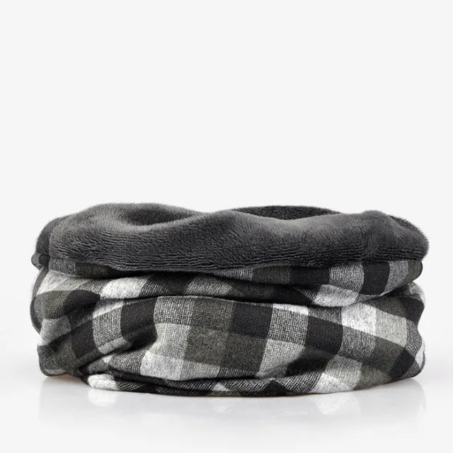 Men's Winter Fashion Multifunction Striped Collar Scarf/Beanie