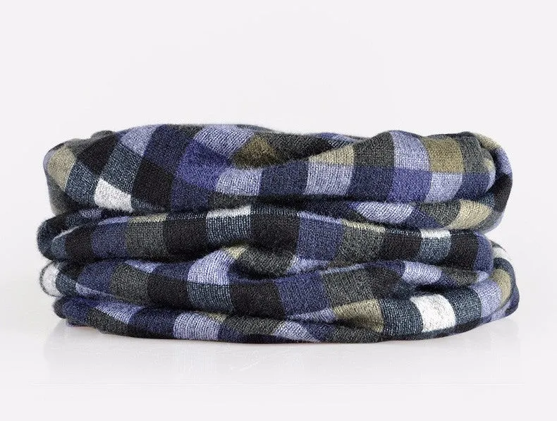 Men's Winter Fashion Multifunction Striped Collar Scarf/Beanie