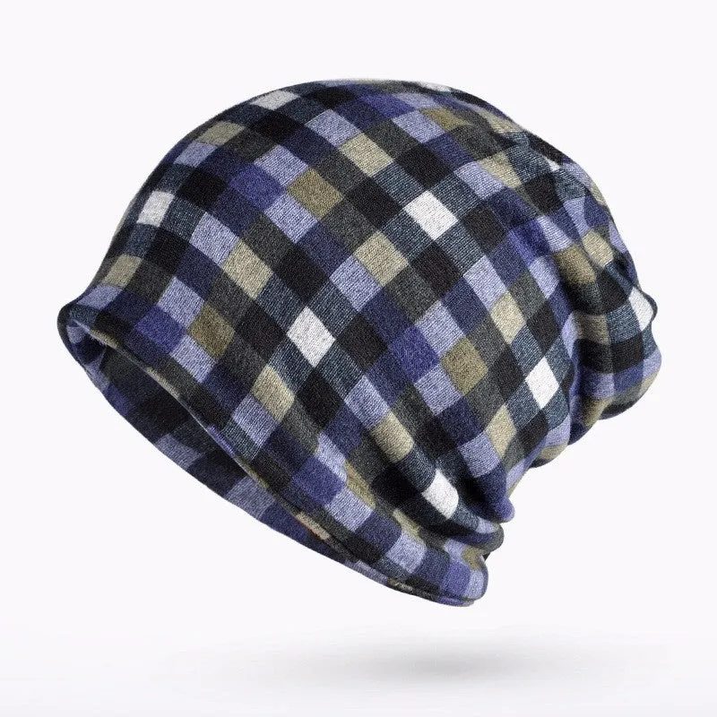 Men's Winter Fashion Multifunction Striped Collar Scarf/Beanie