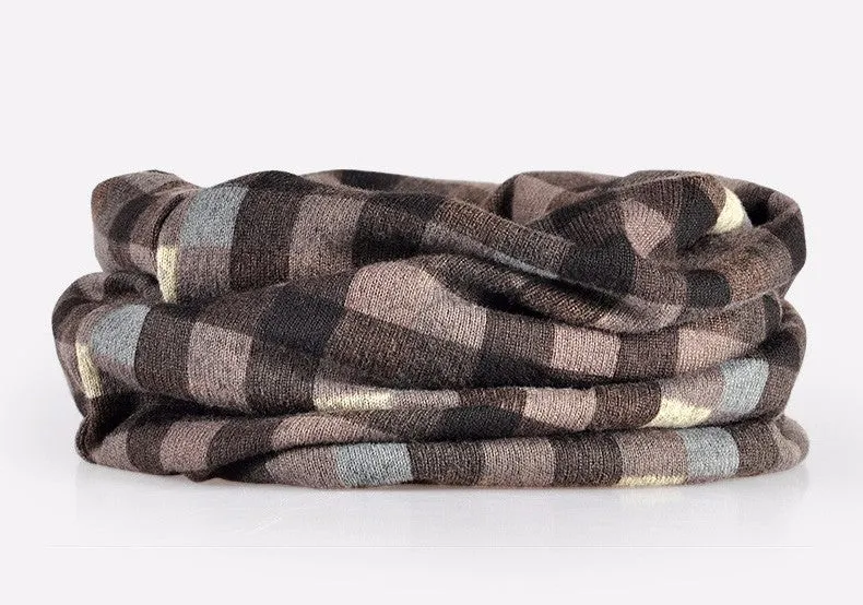 Men's Winter Fashion Multifunction Striped Collar Scarf/Beanie