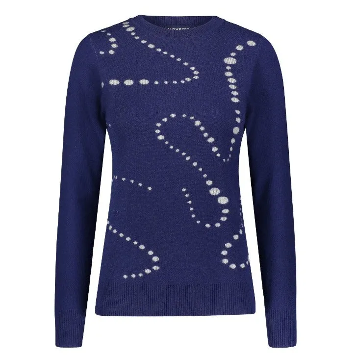 Merino-Cashmere Intarsia Varsity Crewneck Sweater