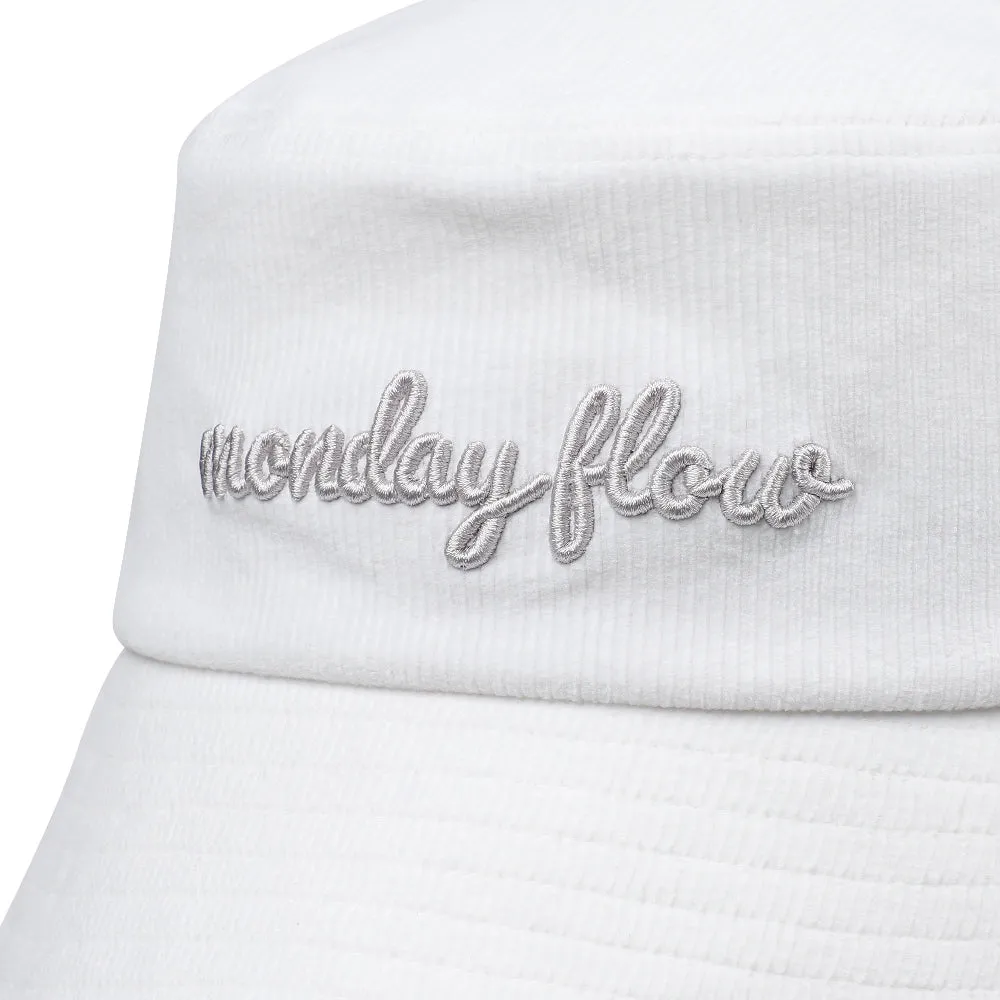 Monday Flow Ponytail Bucket Hat (Corduroy) - White