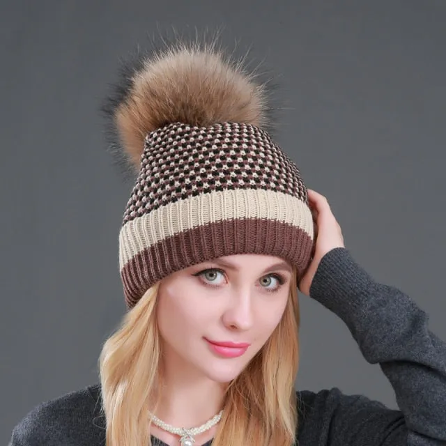 New Double layer Plus Velvet Warm Hat Knitted Beanie Fashion