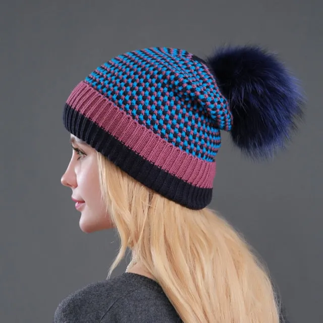 New Double layer Plus Velvet Warm Hat Knitted Beanie Fashion