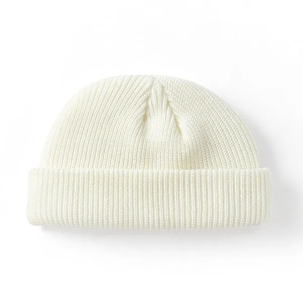 New Fashion Men's Beanie Winter Knit Hat Boy Skullcap Sailor Cap Cuffs Retro Navy Short Hat Solid Color Unisex Autumn Warm Cap