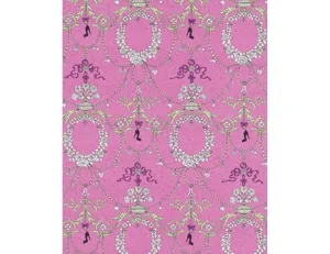 Ornamental Charms Swags Green Pink 7304-17 Wallpaper