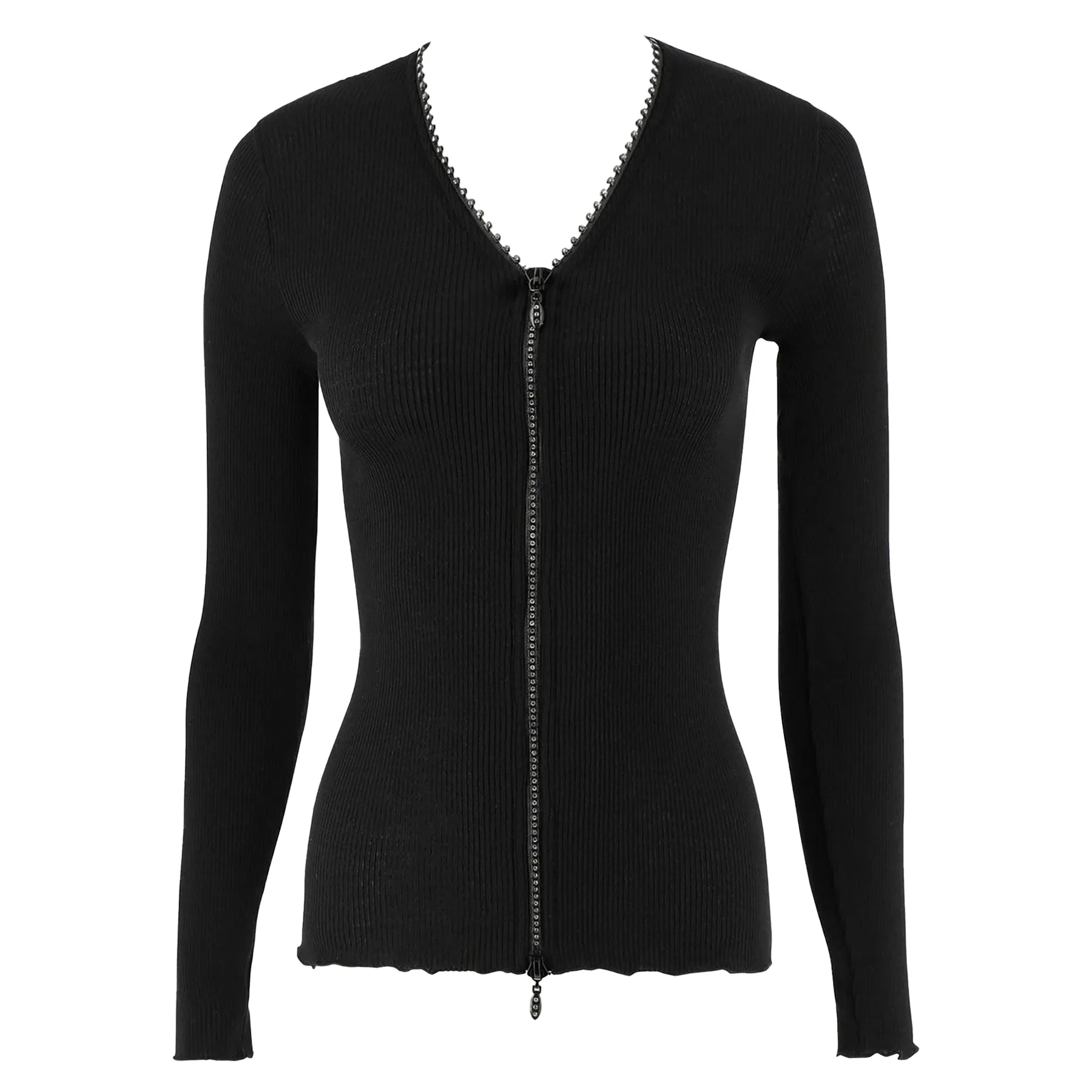 Oscalito Lana Seta Long Sleeve Zipper Top