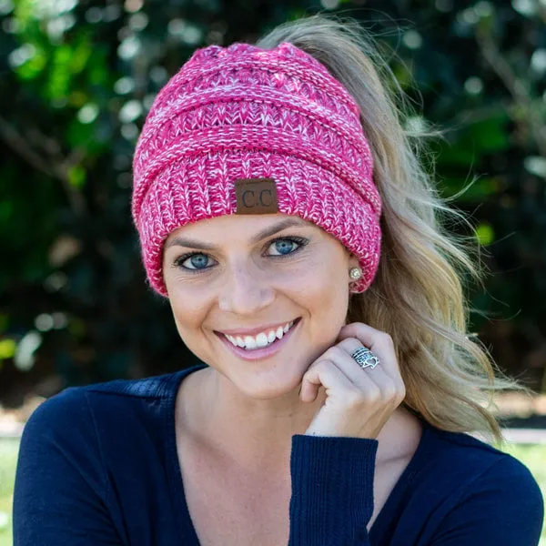 Ponytail Knitting Wool Beanie
