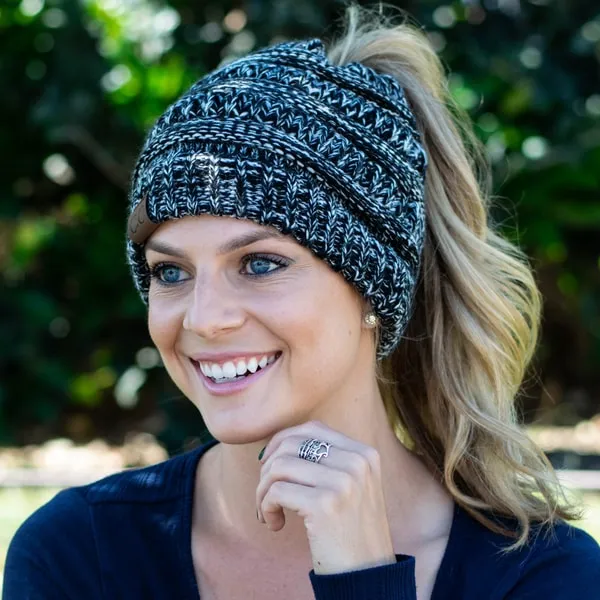 Ponytail Knitting Wool Beanie