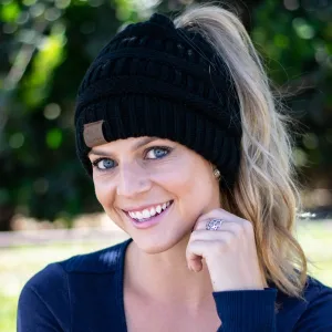 Ponytail Knitting Wool Beanie