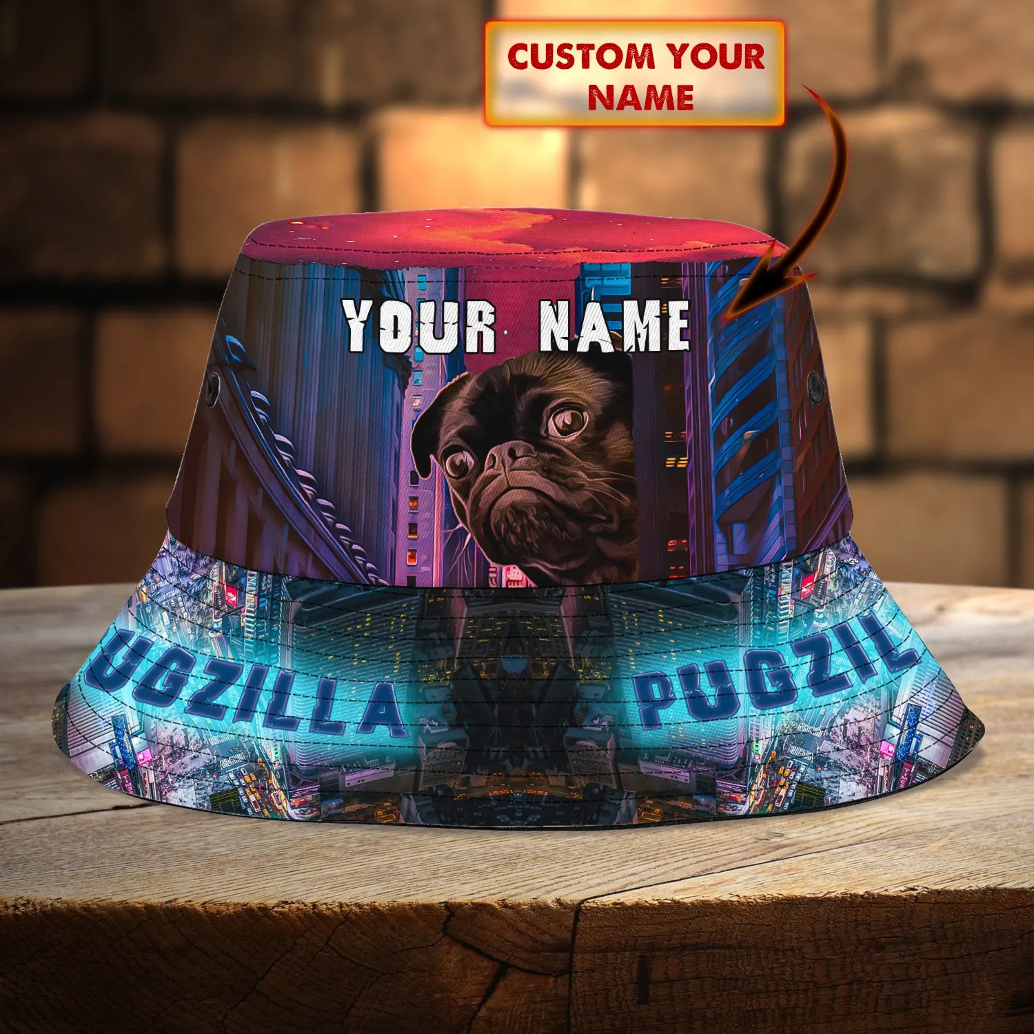 Pugzilla-Custom Bucket Hat - Loop - T2k-191
