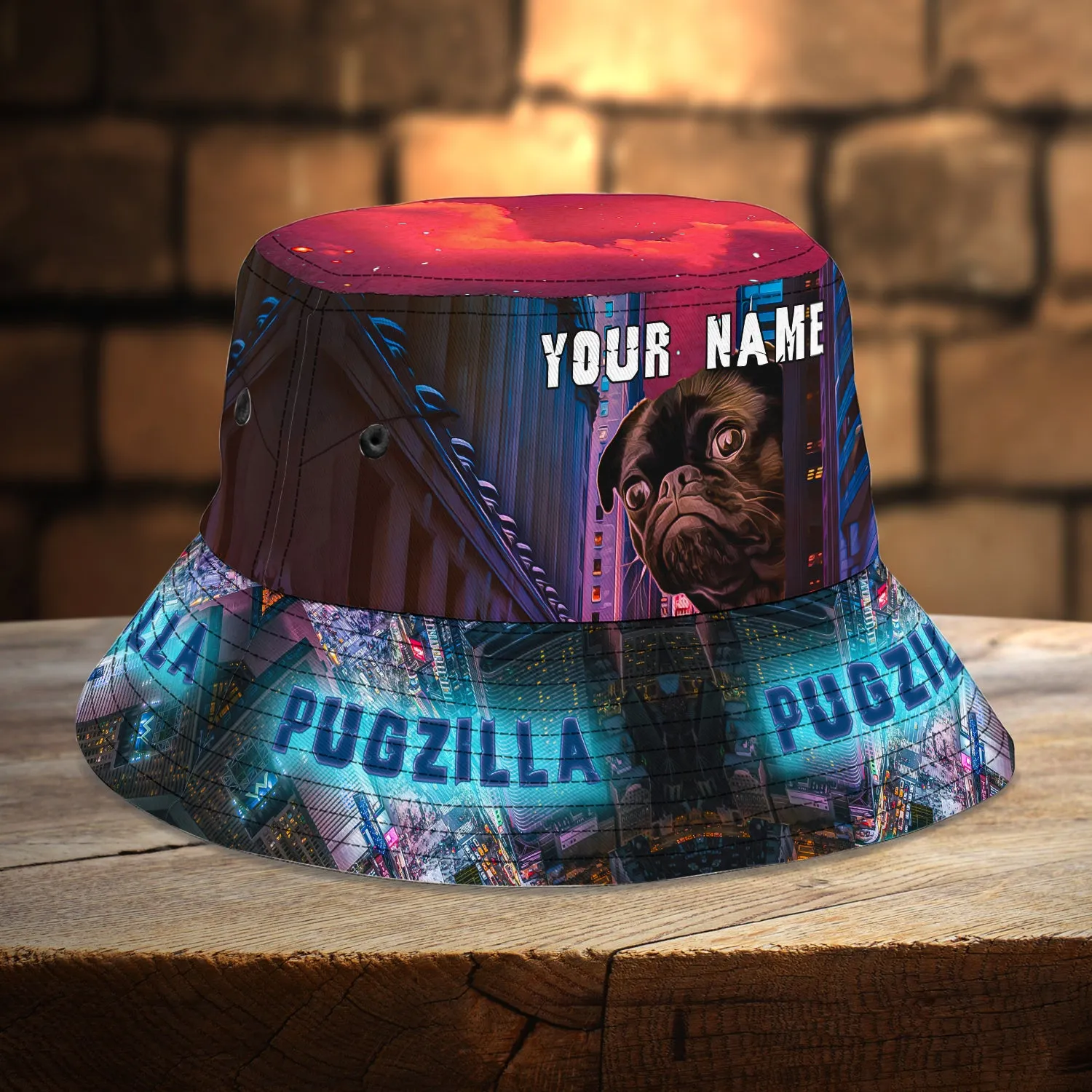 Pugzilla-Custom Bucket Hat - Loop - T2k-191