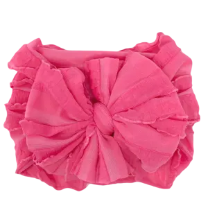 Ruffled Headband-  Candy Pink