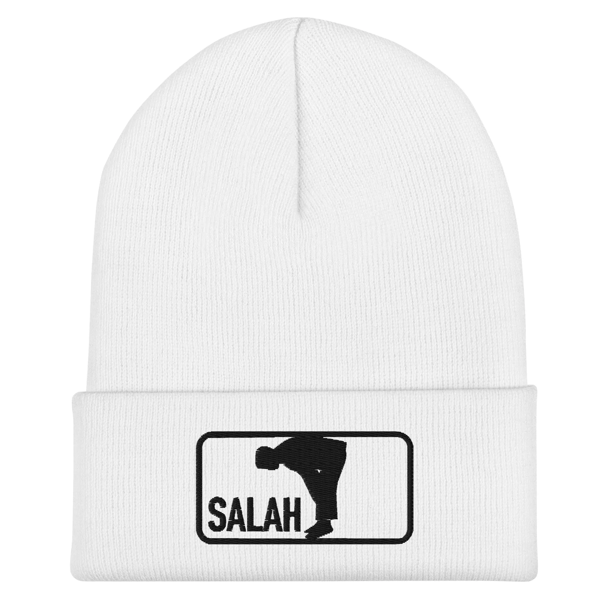Salah Classic Black Logo Embroidered Cuffed Beanie