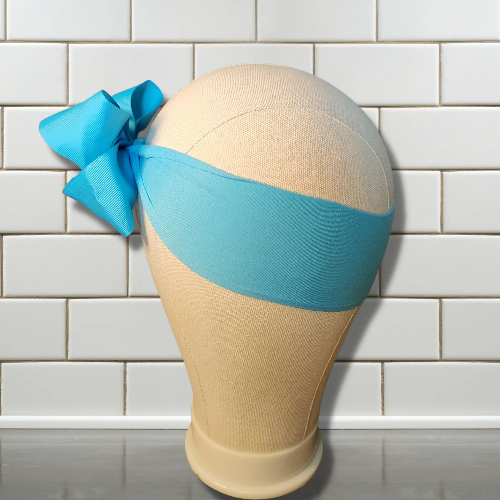 Sky Blue Turban Bow Headband