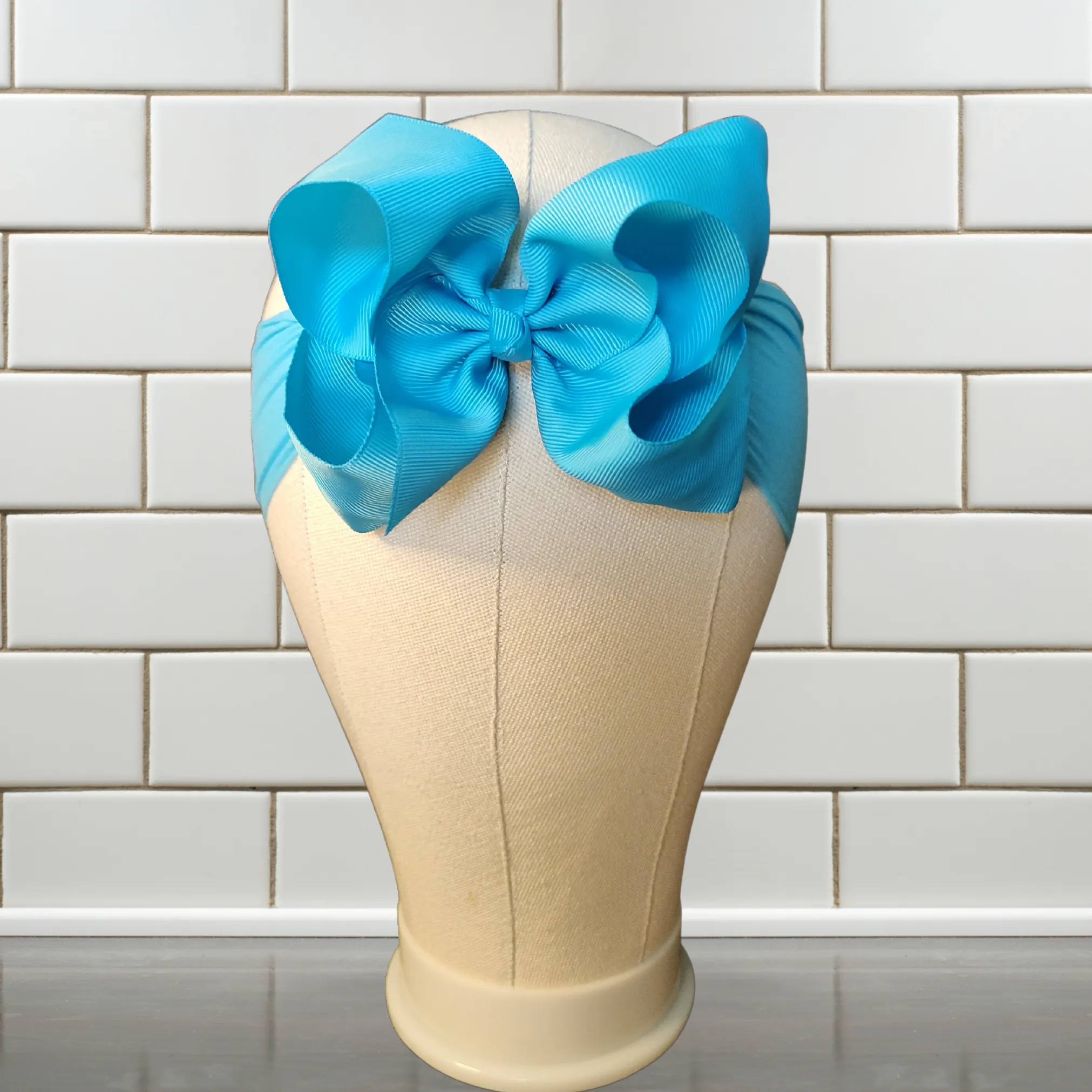 Sky Blue Turban Bow Headband