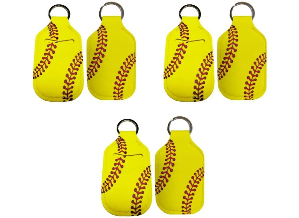 Softball Hand Sanitizer Holder for Backpack Kids Travel Size Keychain