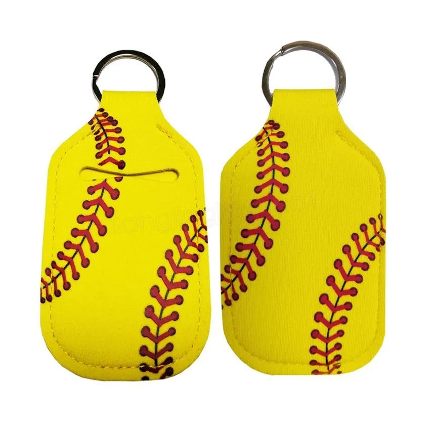 Softball Hand Sanitizer Holder for Backpack Kids Travel Size Keychain