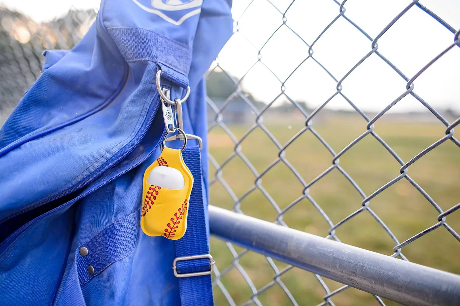 Softball Hand Sanitizer Holder for Backpack Kids Travel Size Keychain
