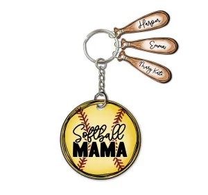SOFTBALL MAMA KEYCHAIN